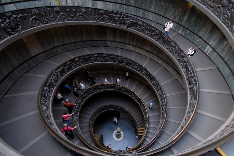 梵諦崗  博物館<br>這座特殊的螺旋坡道，是博物館的出口，由摩莫於1932年所設計。<br/>
