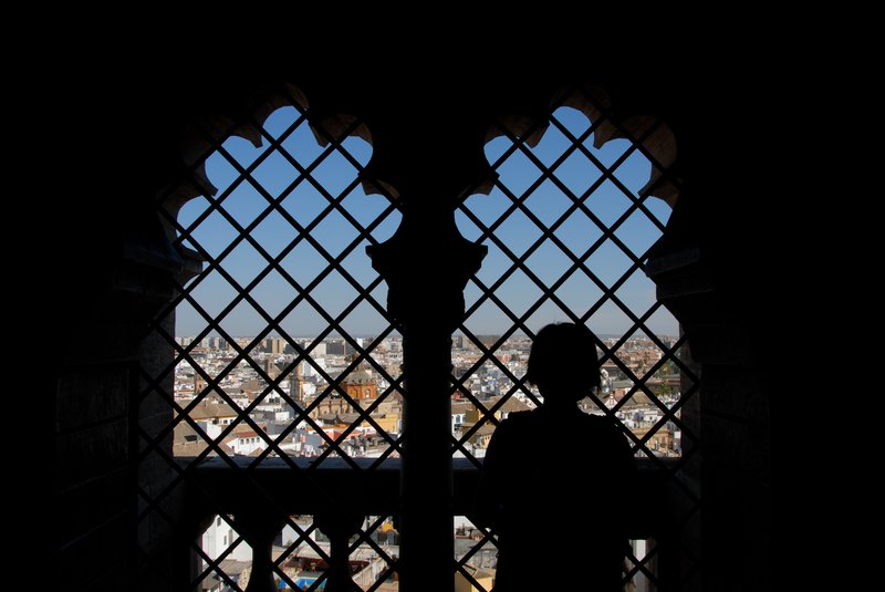 Sevilla 塞維爾<br>爬上只有一匹馬可通行的鐘塔，遠眺整個塞維亞景色。<br/>
