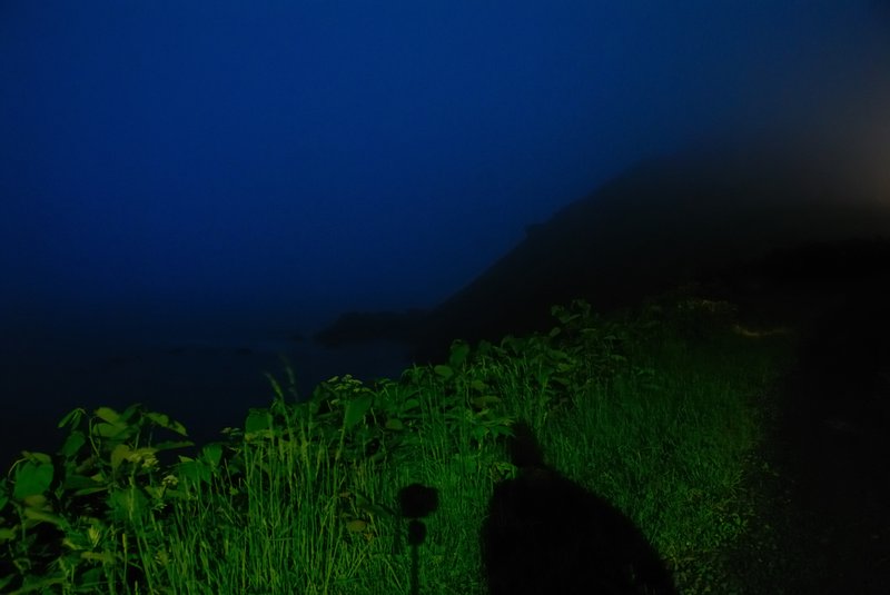 北海道 禮文島<br>路燈下有個帥哥努力的在拍照。<br/>