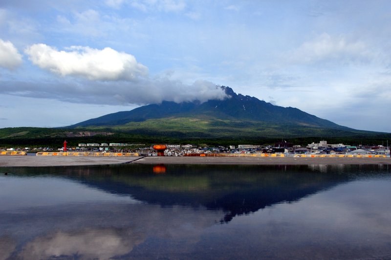 北海道 利尻島<br>從沓形港看利尻富士山。<br>