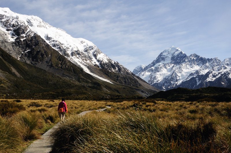 Mt. Cook 庫克山<br>Hooker valley track健行路線，讓我們更親近庫克山，來回約3.5小時，輕鬆愉快。<br/>