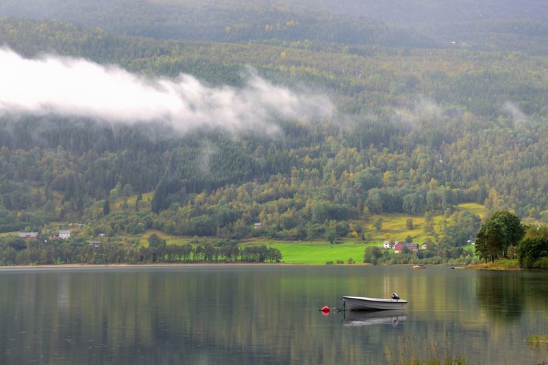 奧爾蘭峽灣 Aurlandsfjord<br>已經連續下了5天的雨，乍見陽光欣喜若狂。<br/>