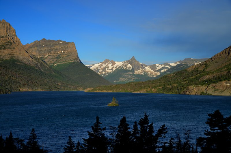 Wild Goose Island(野鵝島)<br>Wild Goose Island(野鵝島)，是冰河國家公園內最熱門的拍照景點。<br/>