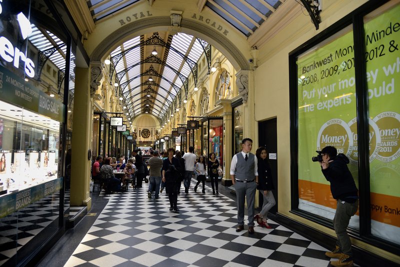Melbourne 墨爾本<br>皇家拱廊是座重要的維多利亞時期的建築，以獨特的建築風格和街內兩旁有特色的小店而聞名。