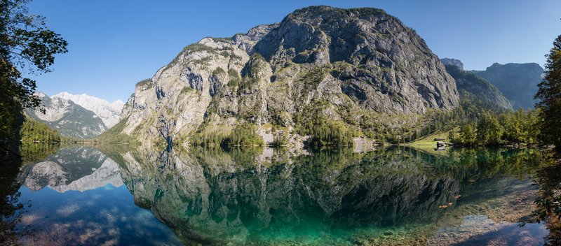 國王湖<br>Obersee全景圖，7張18mm直拍合成，視野超過210度。